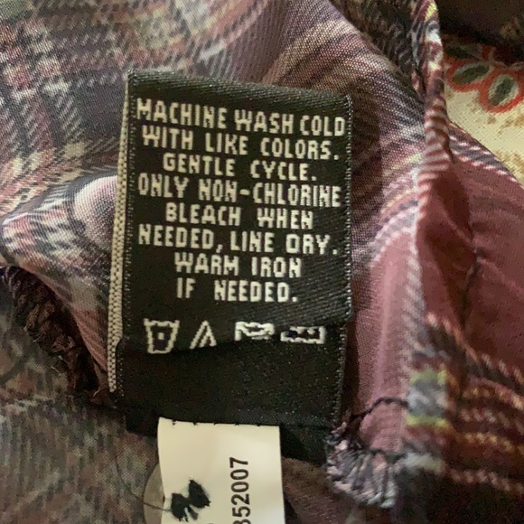 A.B.S. Denim Collection plaid & floral sheer top M - Picture 8 of 13